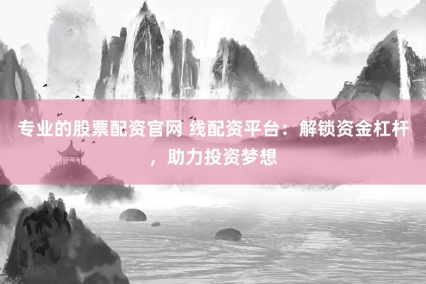 专业的股票配资官网 线配资平台：解锁资金杠杆，助力投资梦想