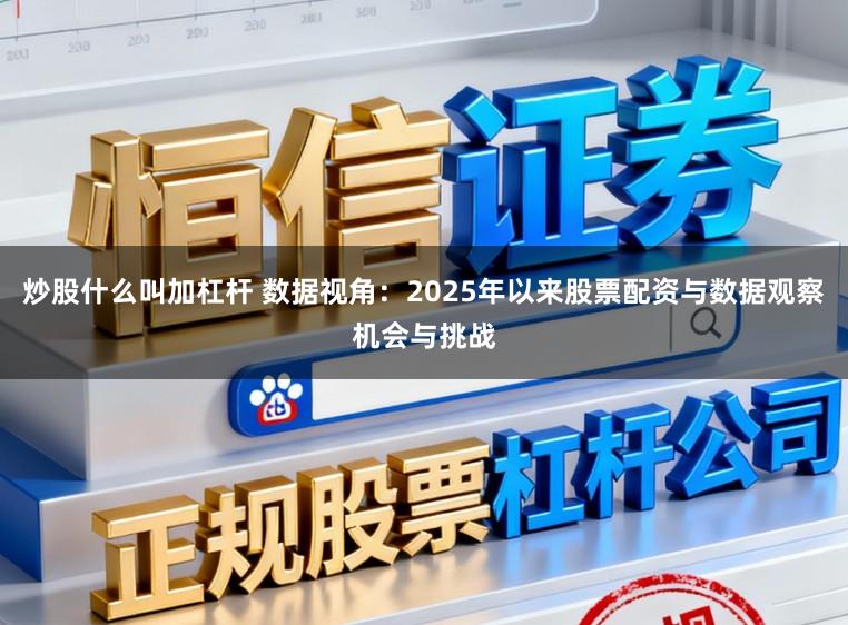 炒股什么叫加杠杆 数据视角：2025年以来股票配资与数据观察机会与挑战